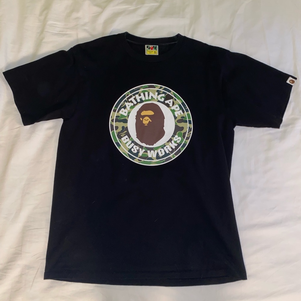 A BATHING APE 1st Black Camo Busy Works t-shirt